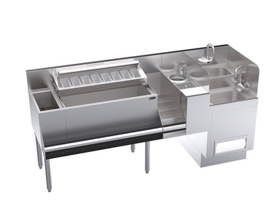 Krowne KR24-TCS72E 72" W x 36.5" H x 24" D Stainless Steel The Taffer Command Station by Krowne