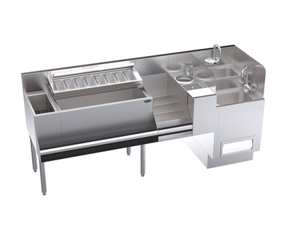 Krowne KR24-TCS76F 76" W x 24" D Stainless Steel The Taffer Command Station by Krowne