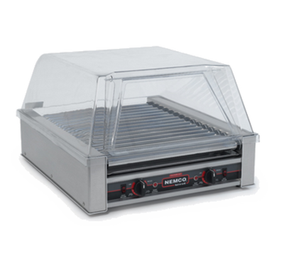 Nemco 8045N-230 Aluminum And Stainless Steel Construction Roller-Type Roll-A-Grill® Narrow Hot Dog Grill - 230V