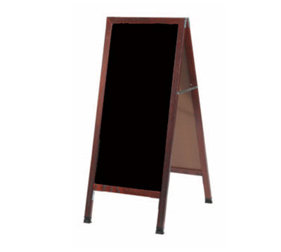 AARCO MA-311SB 18" W x 42" H Cherry Lacquer Finish Markerboard Wood Sidewalk Markerboard