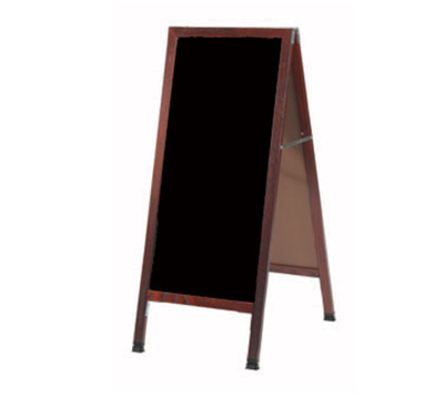 AARCO MA-311SB 18" W x 42" H Cherry Lacquer Finish Markerboard Wood Sidewalk Markerboard