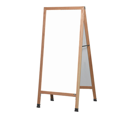 AARCO LA5 30" W x 68" H Cherry Lacquer Finish Markerboard Wood Sidewalk Markerboard
