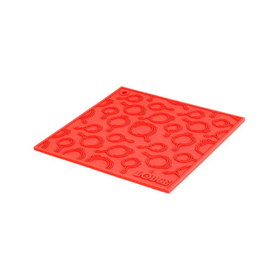 Lodge AS7SKT41 7" W x 7" D Red Silicone Square Trivet (12 Each per Case)