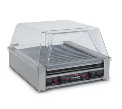 Nemco 8045N-220 Aluminum And Stainless Steel Construction Roller-Type Roll-A-Grill® Narrow Hot Dog Grill - 220V