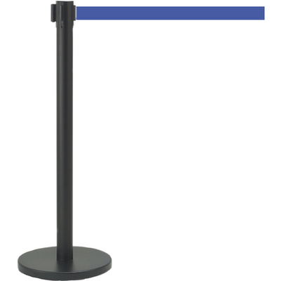 AARCO HBK-10BL 40" H Blue Rubber Floor Guards Retractable Belt Form-A-Line System