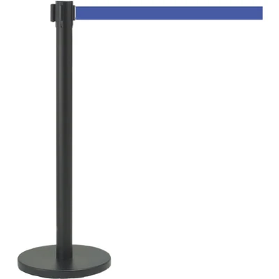 AARCO HBK-10BL 40" H Blue Rubber Floor Guards Retractable Belt Form-A-Line System