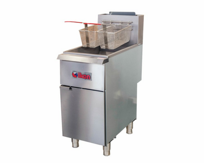 MVP Group IGF-35/40-NG 40 Lbs. Stainless Steel Front and Galvanized Sides Natural Gas IKON Fryer - 90,000 BTU