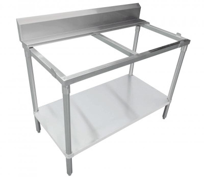 Omcan USA 41277 48"W x 30"D x 42"H Stainless Steel Frame Undershelf Polytop Table Frame