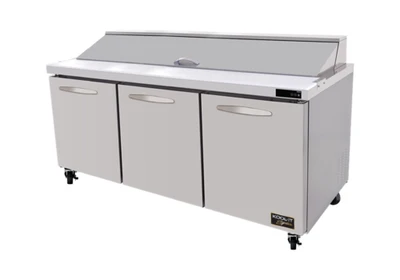 MVP Group KST-72-3 20.2 Cu. Ft. Stainless Steel Doors 3 Section Kool-It Signature Sandwich / Salad Prep Unit - 115 Volts