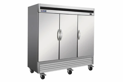 MVP Group IB81R 66 Cu. Ft. Stainless Steel Front and Sides 3 Section Reach-In IKON Refrigerator - 115 Volts