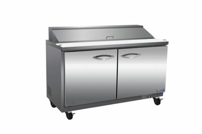 MVP Group ISP61 15.5 Cu. Ft. Stainless Steel Doors 2 Section IKON Sandwich / Salad Prep Unit - 115 Volts
