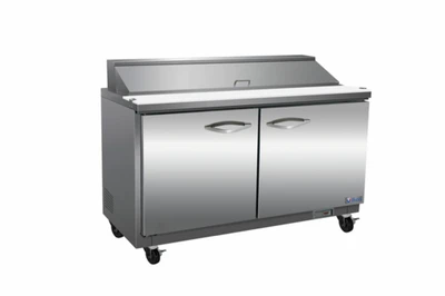 MVP Group ISP61 15.5 Cu. Ft. Stainless Steel Doors 2 Section IKON Sandwich / Salad Prep Unit - 115 Volts