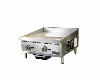 MVP Group IMG-24 24" W Stainless Steel Manual Control Gas Countertop Ikon Griddle - 60,000 BTU