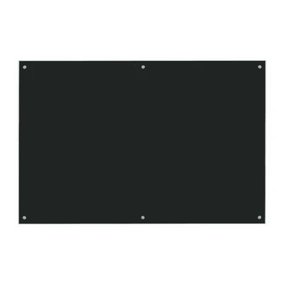 AARCO 6BKGB4872NT 48" W x 72" H Black Frameless Glass Markerboard