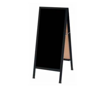 AARCO BA-311 18" W x 42" H Black Powder Coated Finish Markerboard Aluminum Sidewalk Markerboard