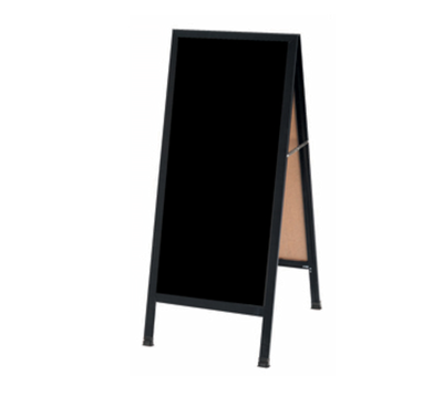AARCO BA-311 18" W x 42" H Black Powder Coated Finish Markerboard Aluminum Sidewalk Markerboard