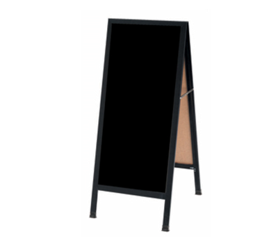 AARCO BA-311 18" W x 42" H Black Powder Coated Finish Markerboard Aluminum Sidewalk Markerboard