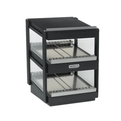 Nemco 6480-30-B 30" W Aluminum Dissipater Black Powder Coat Exterior Horizontal Dual Shelf Merchandiser - 120 Volts, 1460 Watts