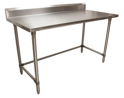 BK Resources SVTR5OB-6024 60" W x 24" D Stainless Steel Top and Base with 5" Backsplash Work Table