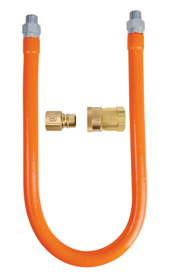 BK Resources BKG-GHC-10072-QD-PT 72" W x 1" Inside Dia. Gas Hose Quick Disconnect Connection Kit