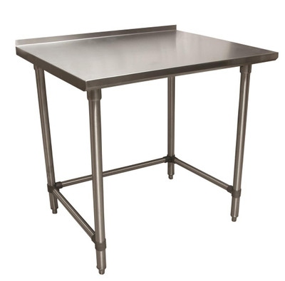 BK Resources SVTROB-4824 48" W x 24" D Stainless Steel Top and Base with 1.5" Backsplash Work Table