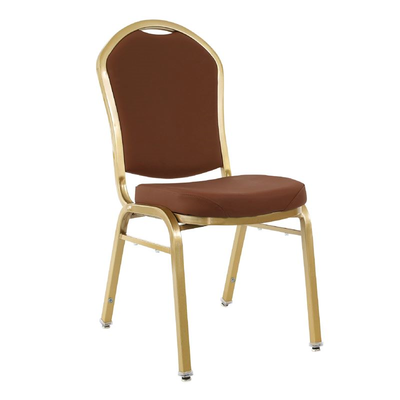 Lukso QINBANQUETC Brown Vinyl Iron Frame Seat and Backrest Banquet Chair