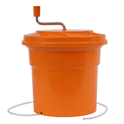 Culigrade CULSAL5GL Commercial 5-Gallon Salad Dryer – High-Volume Spinner with Built-In Drain Tube, Orange, Food-Safe Plastic