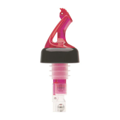 Bar Maid BMP-5100R 1 Oz. Red Plastic with Flip Top Measured Pourer