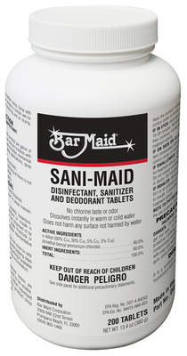 Bar Maid DIS-207 Quaternary Sanitizer or Disinfectant Tablets