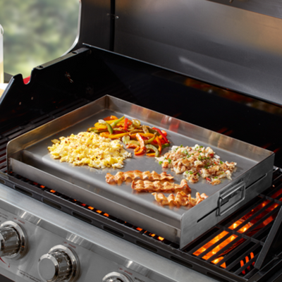 Chef Master 08630Y 18" W Stainless Steel and 2 Handles Mr. Bar-B-Q Griddle Topper