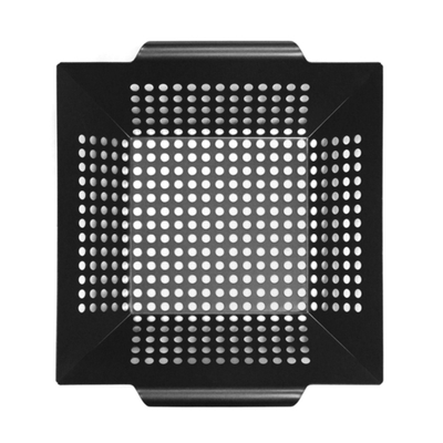 Chef Master 06081Y 12" W x 12" D Black Square Non-Stick Mr. Bar-B-Q Wok Grill Topper