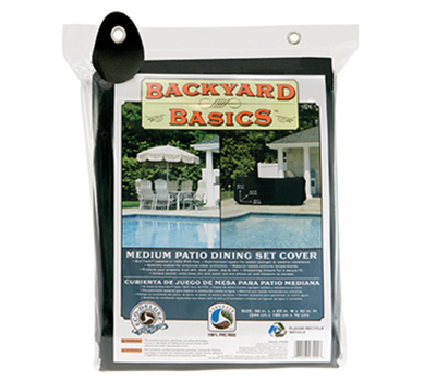 Chef Master 07204BB 96" W x 65" D x 30" H Black Mr. Bar-B-Q Backyard Basics Patio Dining Set Cover