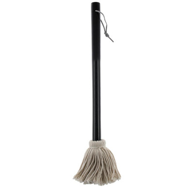 Chef Master 02103Y 15" L Black Mr. Bar-B-Q Old Fashion Basting Mop with Hardwood Handle