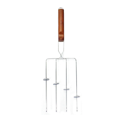 Chef Master 06184Y 4 Pronged Mr. Bar-B-Q Kabob Grilling Basket