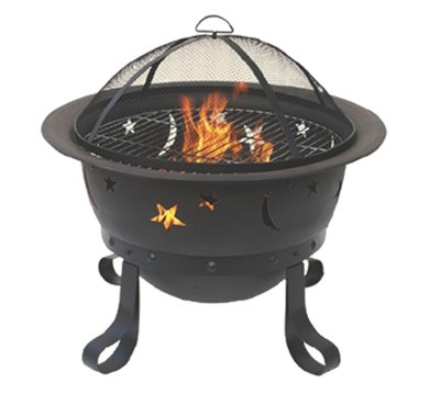 Chef Master WAD1081SP 29.3" W Bronze Finish with Removable Lid Blue Rhino UniFlame Outdoor Wood Firebowl