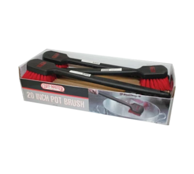 Chef Master 90049 20" L Black and Red Nylon Bristles Chef-Master High Heat Pot Brush with Plastic Handle
