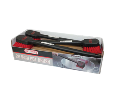 Chef Master 90049 20" L Black and Red Nylon Bristles Chef-Master High Heat Pot Brush with Plastic Handle