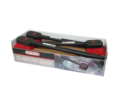Chef Master 90049 20" L Black and Red Nylon Bristles Chef-Master High Heat Pot Brush with Plastic Handle