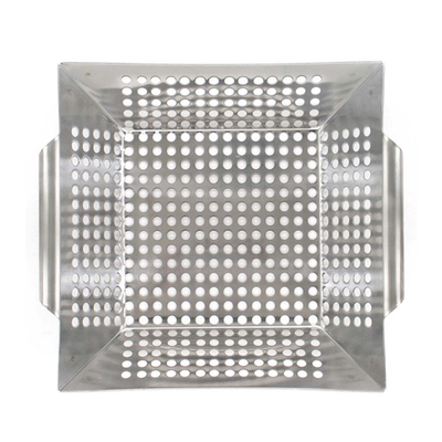 Chef Master 06034Y 12" W x 12" D Perforated Stainless Steel Mr. Bar-B-Q Platinum Prestige Wok Grill Topper