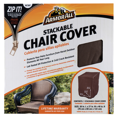 Chef Master 07806AA 30" W x 27" D x 48" H Brown Polyethylene Armor All Stackable Chair Cover