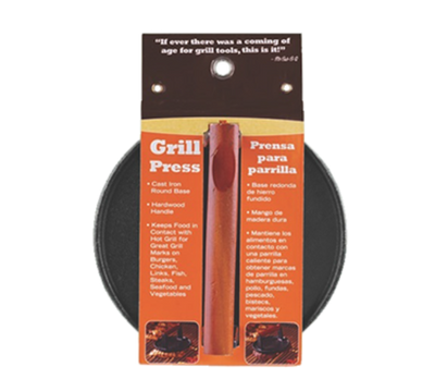 Chef Master 06681Y Cast Iron Round Mr. Bar-B-Q Meat Press