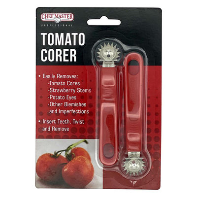Chef Master 90241 Stainless Steel Blade Red Plastic Handle Chef Master Tomato Corer