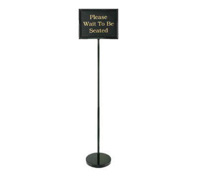 Chef Master 90033 60"H Aluminum Frame Steel Pole and Base Black Finish Chef-Master Hostess Sign