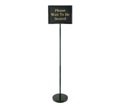 Chef Master 90033 60"H Aluminum Frame Steel Pole and Base Black Finish Chef-Master Hostess Sign