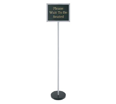 Chef Master 90038 60"H Aluminum Frame Steel Pole and Base Chrome Finish Chef-Master Teller Sign