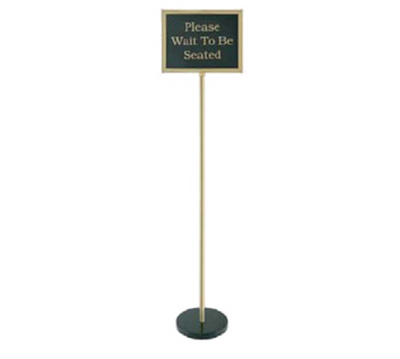 Chef Master 90039 60"H Aluminum Frame Steel Pole and Base Brass Finish Chef-Master Teller Sign