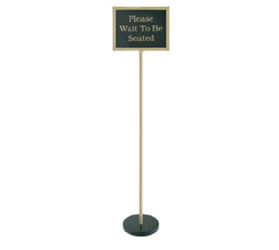 Chef Master 90039 60"H Aluminum Frame Steel Pole and Base Brass Finish Chef-Master Teller Sign