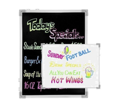 Chef Master 90030 18" x 24" Black and White Small Chef-Master Write-On Marker Board