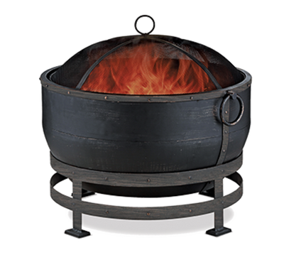 Chef Master WAD1579SP 28.3" W Brushed Copper with Removable Lid Blue Rhino Endless Summer Outdoor Wood Firebowl