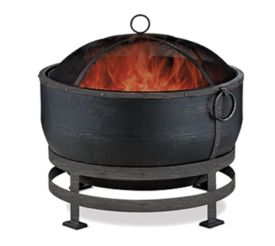Chef Master WAD1579SP 28.3" W Brushed Copper with Removable Lid Blue Rhino Endless Summer Outdoor Wood Firebowl